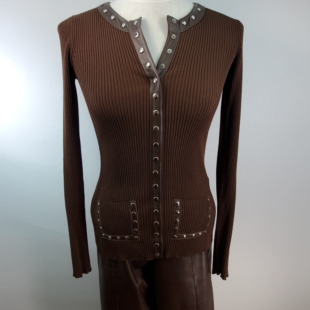 CACHE RIBBED SNAP DOWN SHIRT SIZE MEDIUM